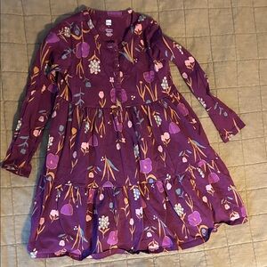 Tea Collection Purple Floral Kids Dress